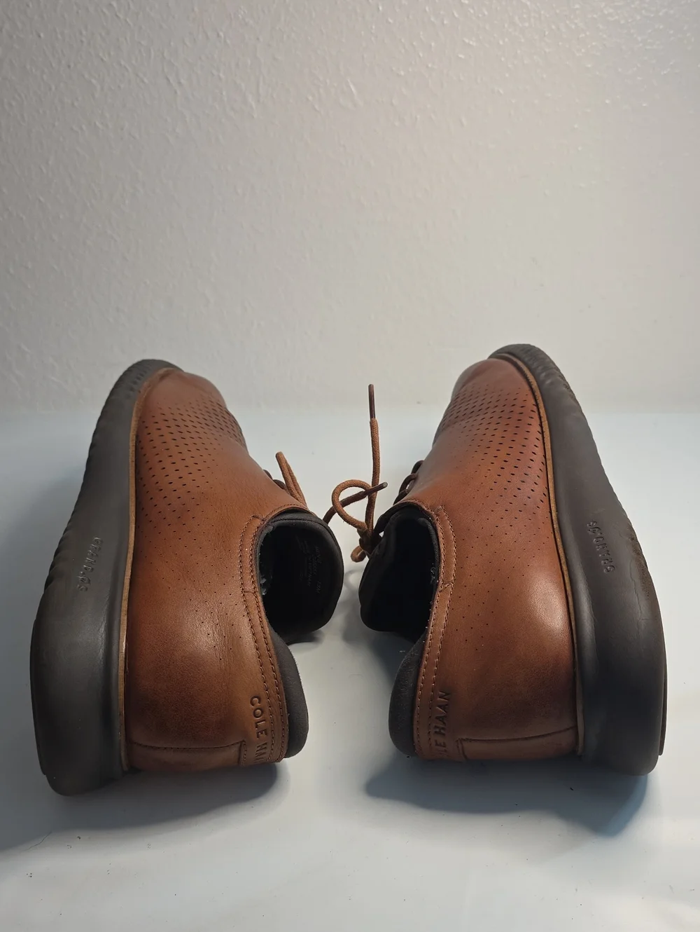 COLE HAAN 2.ZEROGRAND LASER WINGTIP OXFORDS BROWN MENS 13 GUC   HYBRID STYLE